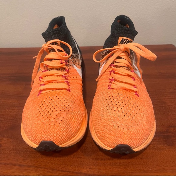 Nike flynit women size 10 orange black gym running walking training sneakers - Picture 5 of 9